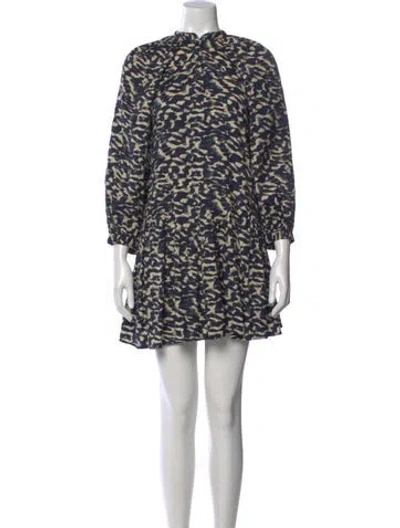 Pre-owned Ba&sh Printed Mini Dress In Blue