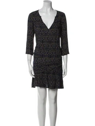 Pre-owned Ba&sh Printed Mini Dress In Blue