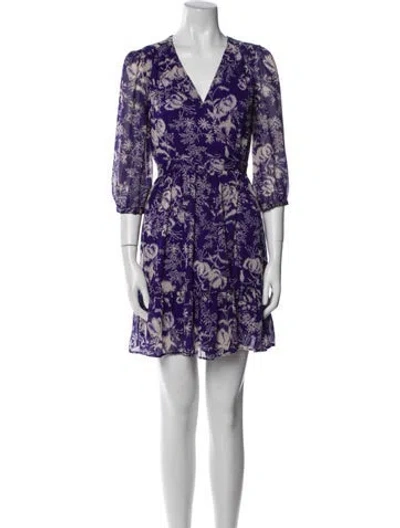 Pre-owned Ba&sh Printed Mini Dress In Blue