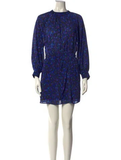Pre-owned Ba&sh Printed Mini Dress In Blue