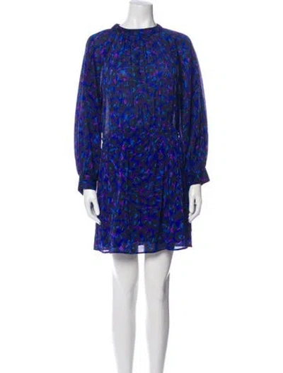 Pre-owned Ba&sh Printed Mini Dress In Blue