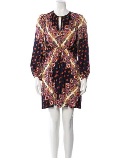 Pre-owned Ba&sh Printed Mini Dress In Blue