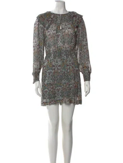 Pre-owned Ba&sh Printed Mini Dress In Blue