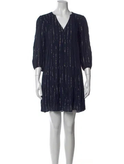 Pre-owned Ba&sh Printed Mini Dress In Blue