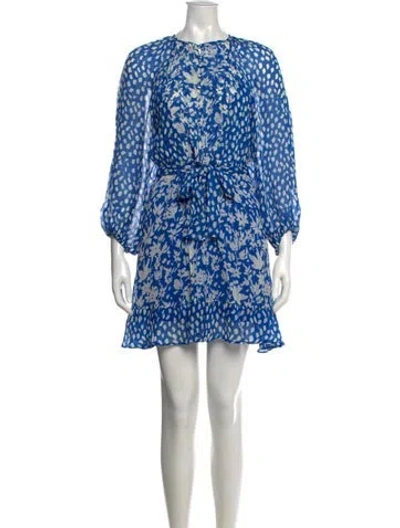 Pre-owned Ba&sh Printed Mini Dress In Blue