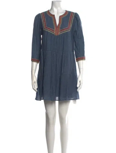 Pre-owned Ba&sh Printed Mini Dress In Blue