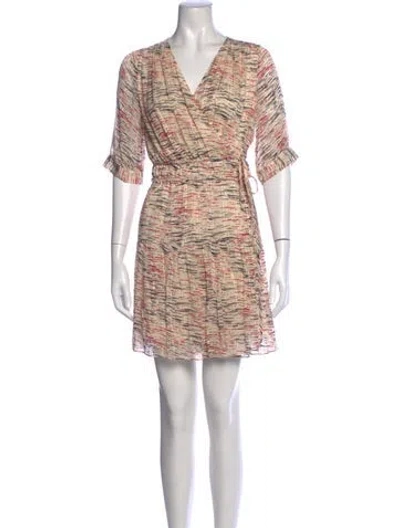 Pre-owned Ba&sh Printed Mini Dress In Blue