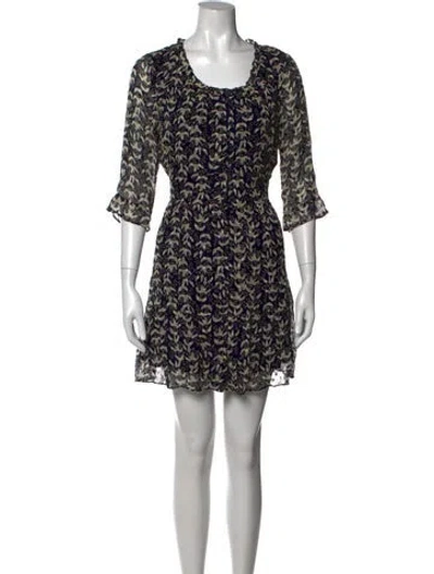 Pre-owned Ba&sh Printed Mini Dress In Blue