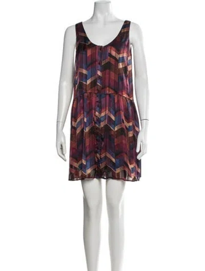 Pre-owned Ba&sh Printed Mini Dress In Blue