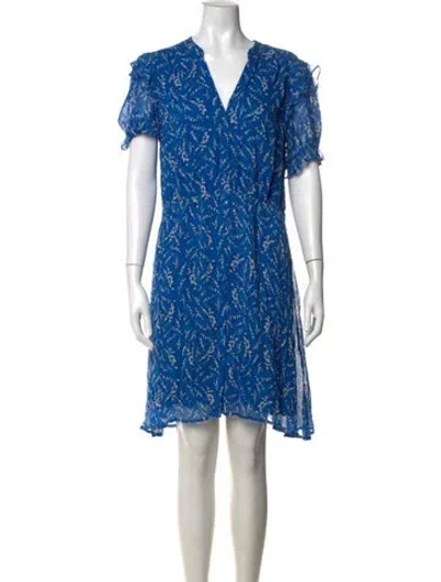 Pre-owned Ba&sh Printed Mini Dress In Blue