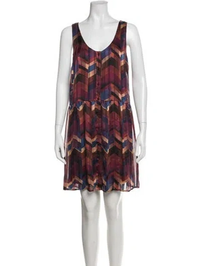 Pre-owned Ba&sh Printed Mini Dress In Blue