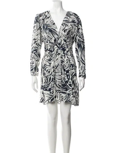 Pre-owned Ba&sh Printed Mini Dress In Blue