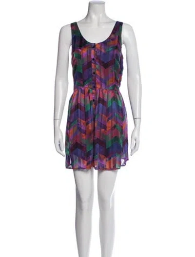 Pre-owned Ba&sh Printed Mini Dress In Blue