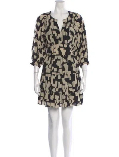 Pre-owned Ba&sh Printed Mini Dress In Brown
