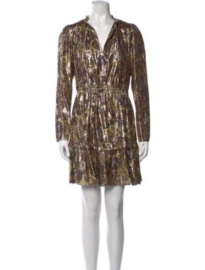 Pre-owned Ba&sh Printed Mini Dress In Brown