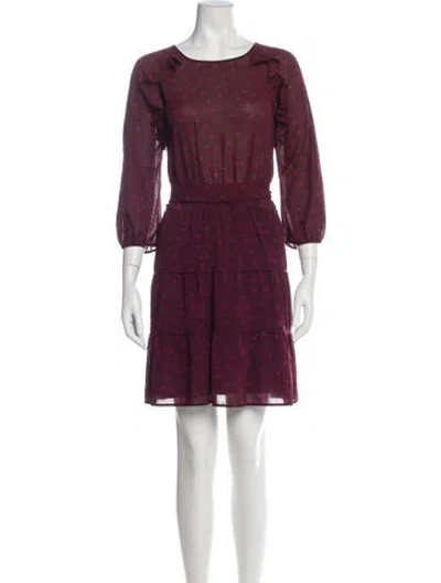 Pre-owned Ba&sh Printed Mini Dress In Burgundy