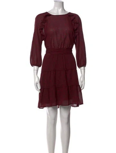 Pre-owned Ba&sh Printed Mini Dress In Burgundy