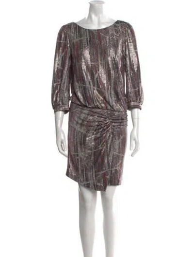 Pre-owned Ba&sh Printed Mini Dress In Gray