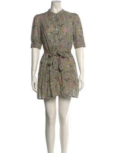 Pre-owned Ba&sh Printed Mini Dress In Green