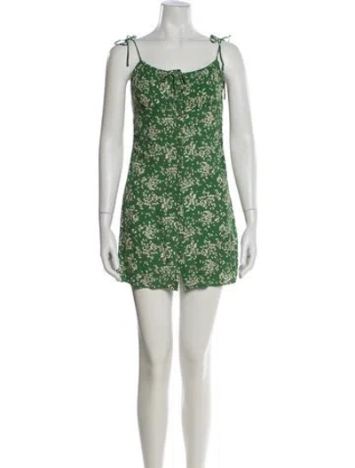 Pre-owned Ba&sh Printed Mini Dress In Green