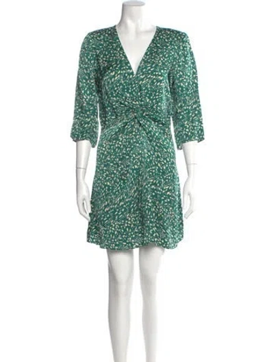 Pre-owned Ba&sh Printed Mini Dress In Green