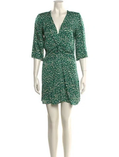 Pre-owned Ba&sh Printed Mini Dress In Green