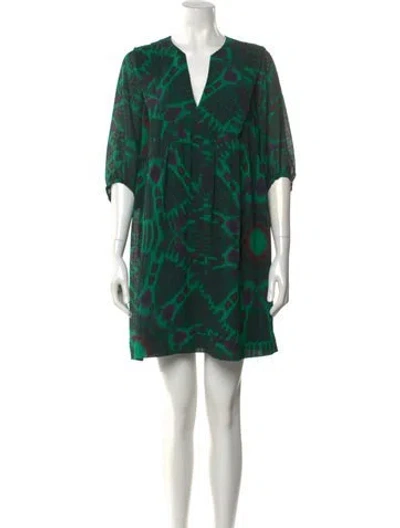 Pre-owned Ba&sh Printed Mini Dress In Green