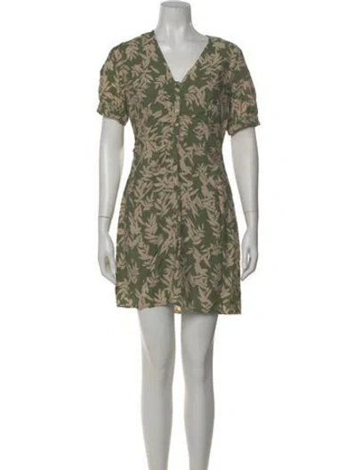 Pre-owned Ba&sh Printed Mini Dress In Green