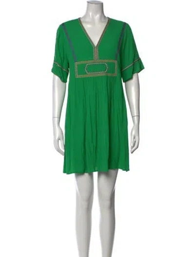 Pre-owned Ba&sh Printed Mini Dress In Green