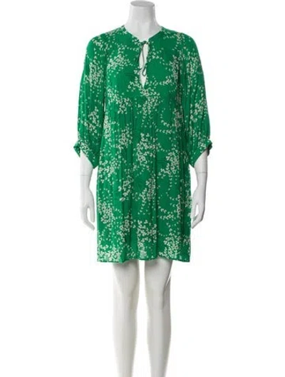 Pre-owned Ba&sh Printed Mini Dress In Green