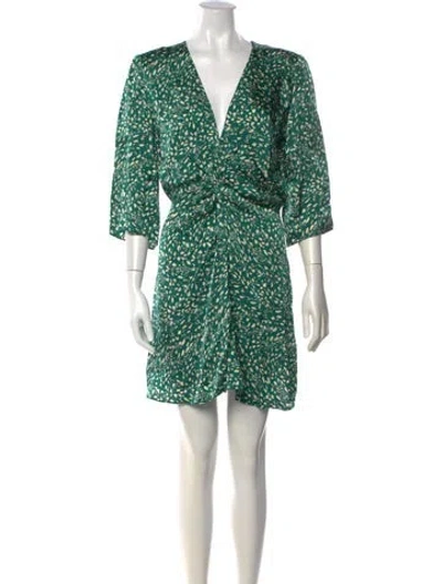 Pre-owned Ba&sh Printed Mini Dress In Green