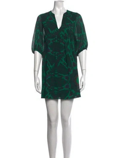 Pre-owned Ba&sh Printed Mini Dress In Green