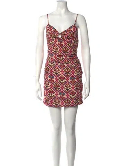 Pre-owned Ba&sh Printed Mini Dress In Multicolor