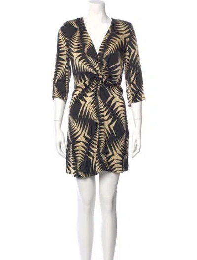 Pre-owned Ba&sh Printed Mini Dress In Neutral