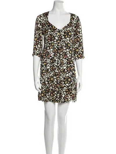 Pre-owned Ba&sh Printed Mini Dress In Neutral