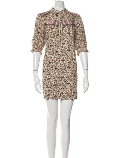 Pre-owned Ba&sh Printed Mini Dress In Neutral