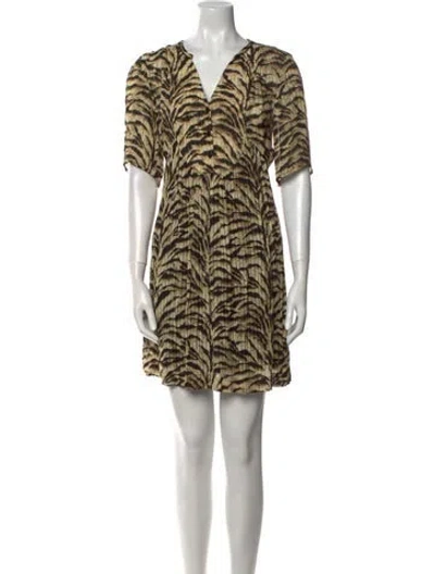 Pre-owned Ba&sh Printed Mini Dress In Neutral