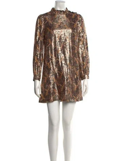 Pre-owned Ba&sh Printed Mini Dress In Neutral