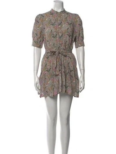 Pre-owned Ba&sh Printed Mini Dress In Neutral
