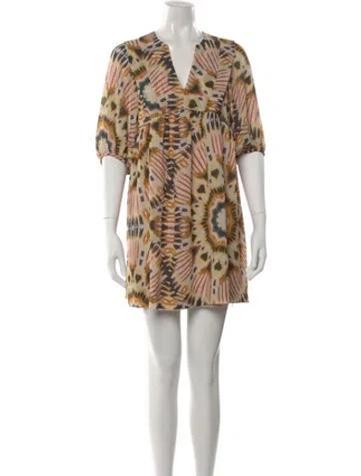 Pre-owned Ba&sh Printed Mini Dress In Neutral