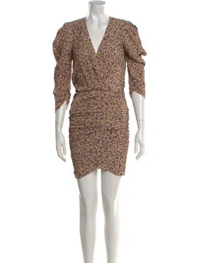 Pre-owned Ba&sh Printed Mini Dress In Neutral