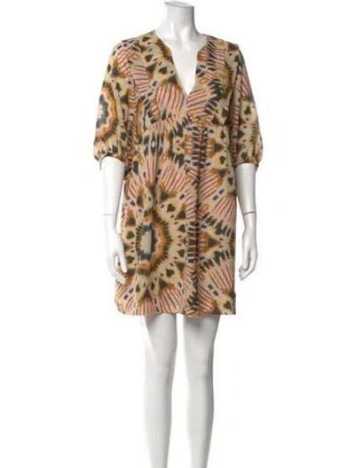 Pre-owned Ba&sh Printed Mini Dress In Neutral