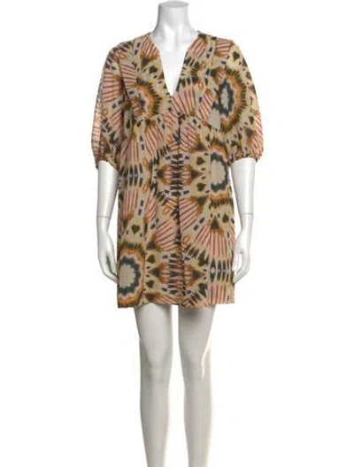 Pre-owned Ba&sh Printed Mini Dress In Neutrals