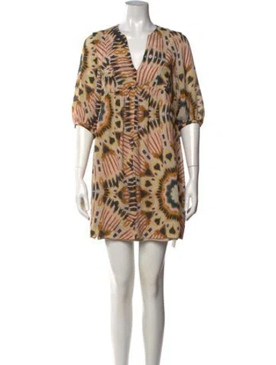 Pre-owned Ba&sh Printed Mini Dress In Neutrals