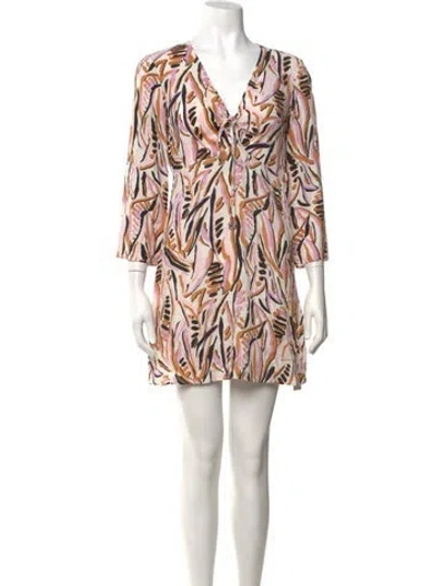 Pre-owned Ba&sh Printed Mini Dress In Neutrals