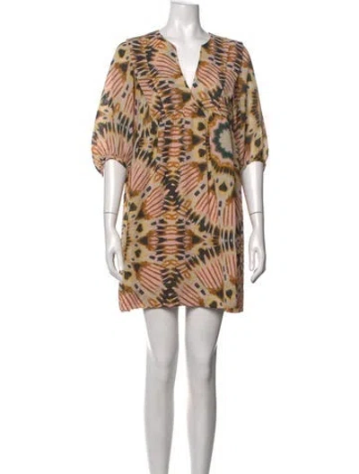 Pre-owned Ba&sh Printed Mini Dress In Neutrals