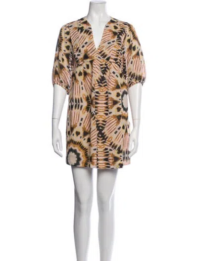 Pre-owned Ba&sh Printed Mini Dress In Neutrals