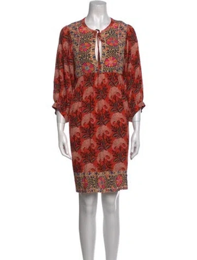 Pre-owned Ba&sh Printed Mini Dress In Orange