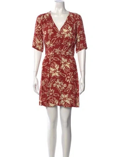 Pre-owned Ba&sh Printed Mini Dress In Orange