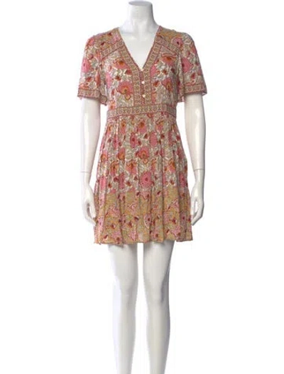 Pre-owned Ba&sh Printed Mini Dress In Orange